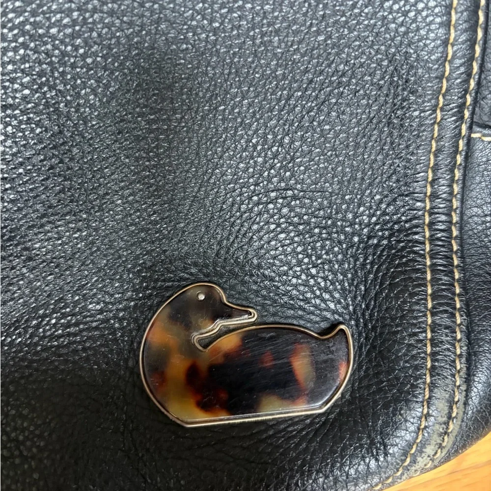 Dooney and Bourke Black Pebbled Leather Tote Bag - Picture 2 of 5